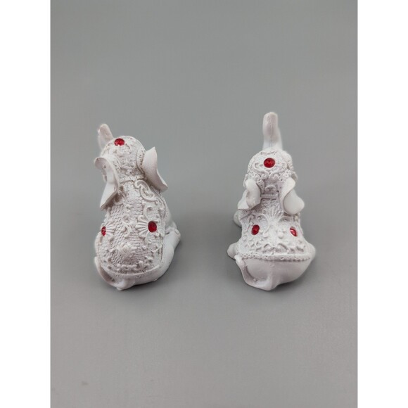Set of 2‎ White and red Elephant figurines small decor - Picture 2 of 5